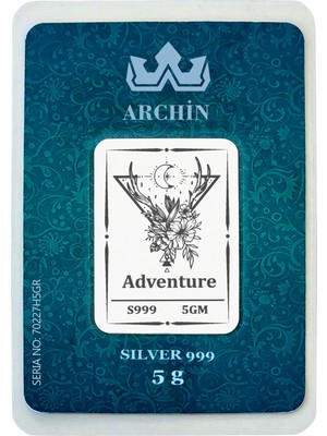 Archin 999 Ayar Gümüş ile Tasarlanmış Ay ve Çiçek Temalı Hediyeye Özel 5 Gram Gümüş Külçesi-742