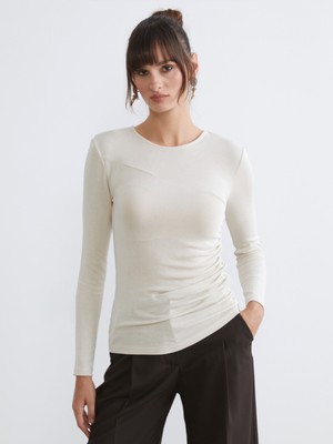 Soulife Bisiklet Yaka Büzgülü Kadın Body