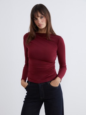 Soulife Dik Yaka Büzgülü Kadın Body