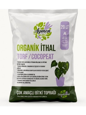 Aymen Çiçekçilik 20 Litre Organik Ithal Çok Amaçlı Bitki Toprağı - Her Türlü Çiçek, Fide, Fidan, Sebze Için