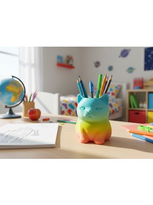 Renkli Pati Masaüstü Kalemlik