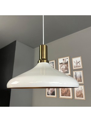 Bamyum Champion Beyaz Iç Beyaz Eskitme Fener Başlık Tekli Avize Sarkıt Salon Mutfak Butik