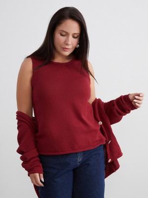 Soulife Büyük Beden Bisiklet Yaka Kadın Triko Kazak