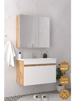 Teta Home Mersin 65 cm Mdf Banyo Dolabı Seti