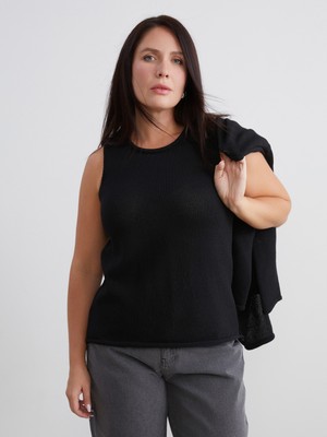 Soulife Büyük Beden Bisiklet Yaka Kadın Triko Kazak