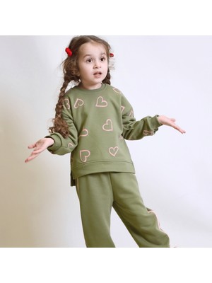 Ozzy Kids Kız Çocuk Kalp Desenli Eşofman Takımı