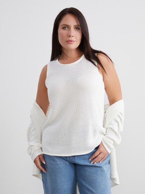 Soulife Büyük Beden Bisiklet Yaka Kadın Triko Kazak