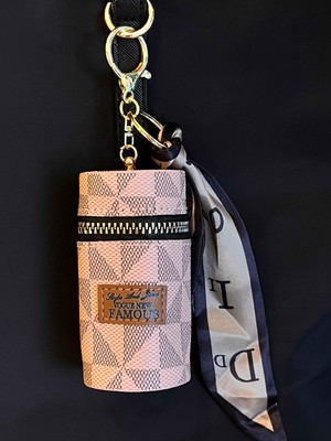 Rossev Mini Retro Ruj Çantası Charm Anahtarlık Pembe