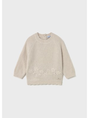 Mayoral Kız Bebek Çiçek Işlemeli Kazak Krem 2352