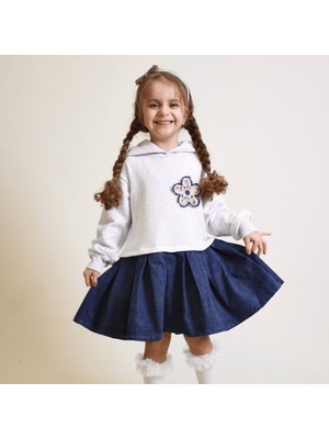 Ozzy Kids Kız Çocuk Kapüşonlu Kot Etekli Elbise