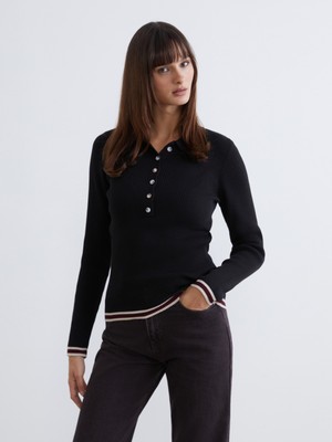 Soulife Polo Yaka Kadın Triko Kazak