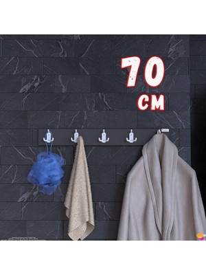 Modilayn Arı Serisi 15 Kancalı Banyo Askısı - 5'li Set (66,4x9,6 Cm) | Ekstra Düzen ve Yer Tasarrufu