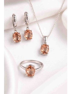 Hid Silver Hidsilver Kokztstm Kare Oval Kesim Zirkon Taşlı Set Modeli