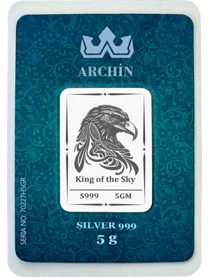 Archin 999 Ayar Gümüş ile Tasarlanmış Kartal Temalı Hediyeye Özel 5 Gram Gümüş Külçesi-749