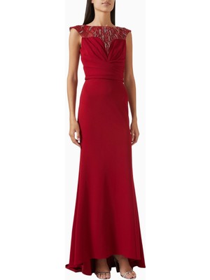 Ac By Aanchal Chanda Bead-Embellished Boncuk Işlemeli Şifon Kadın Elbise