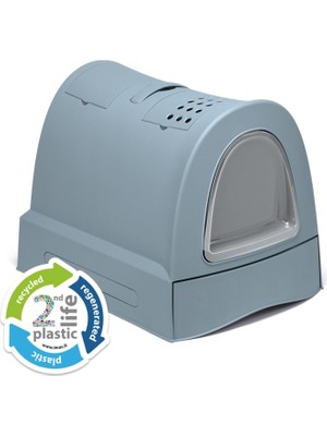 İmac Zuma Çekmeceli Kapalı Kedi Tuvaleti Buz Mavisi