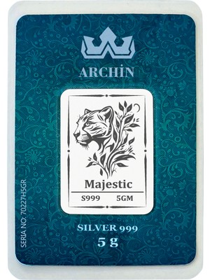 Archin 999 Ayar Gümüş ile Tasarlanmış Kaplan Temalı Hediyeye Özel 5 Gram Gümüş Külçesi-750