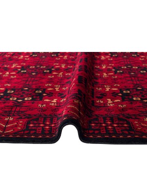 Akbel Halı Nostalji 952 Kırmızı - Özel Tezgâhlarda El Dokuma Yağcıbedir Desenli Otantik Uşak Halısı
