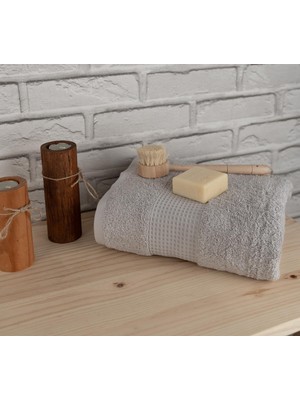 Baveno Home Pamuklu Yumuşak Waffle Bordürlü Renkli 60X110 cm El Yüz Havlusu Baveno