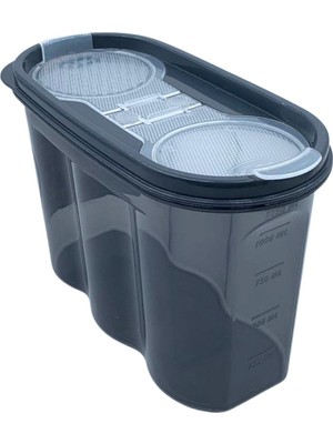 Go İthalat 2 Kapaklı Ölçekli Erzak Saklama Kabı - 1,2 Litre - SA930 (784)