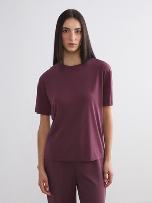 Soulife Bisiklet Yaka Modal Karışımlı Kadın Tişört