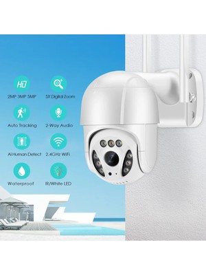 Go İthalat Full Hd 1080P IP66 Wifi Akıllı Haraket Sensörlü Takip 4x Zoom Su Geçirmez Ip Kamera (784)