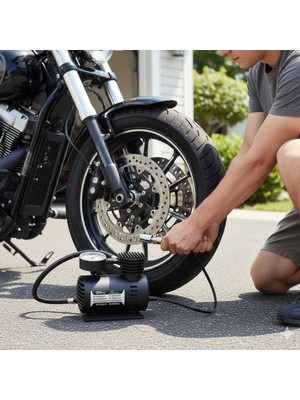 Go İthalat 300 Psı Güçlü Taşınabilir Hava Kompresörü-Araba, Motosiklet, Bisiklet ve Top Şişirme Için Çakmaklıklı Lastik Şişirme Pompası (784)