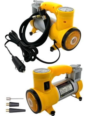 Go İthalat Elektrikli Araba Lastik Şişirme / 150 Psı - 12V / Taşınabilir Metal Hava Kompresörü (784)