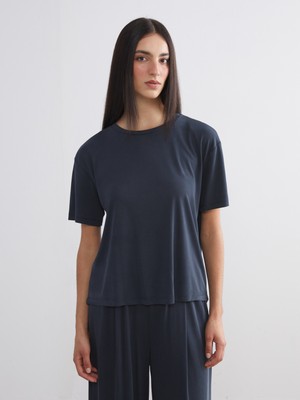 Soulife Bisiklet Yaka Modal Karışımlı Kadın Tişört