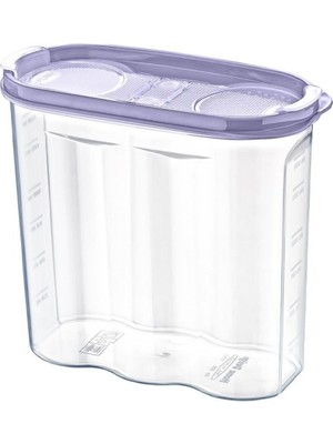 Go İthalat 2 Kapaklı Ölçekli Erzak Kuru Gıda Saklama Kutusu Kabı - 1,7 Litre - SA935 (784)