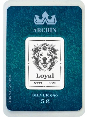 Archin 999 Ayar Gümüş ile Tasarlanmış Vefalı Köpek Temalı Hediyeye Özel 5 Gram Gümüş Külçesi-761