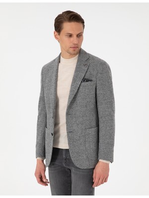 Pierre Cardin Erkek Gri Yün Karışımlı Ex. Slim Fit Ceket 50291942-VR024