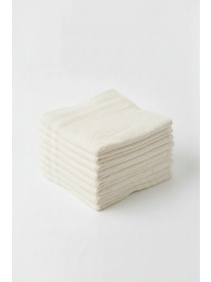 Anılsan 10'lu Ekru Mini Havlu - 30x30 cm, 50GR %100 Pamuk,El, Yüz Havlusu