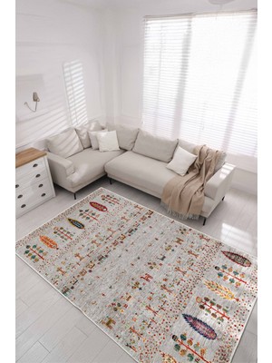 Rose'n Home Arte DS086 Ağaç ve Hayvan Figürlü Dekoratif Şönil Salon Oturma Odası Mutfak Halısı