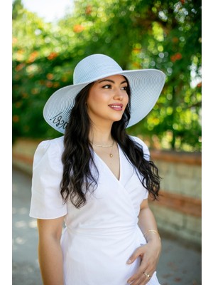 Yazılı Hasır Şapka – Kadın Yazlık & Plaj Şapkası