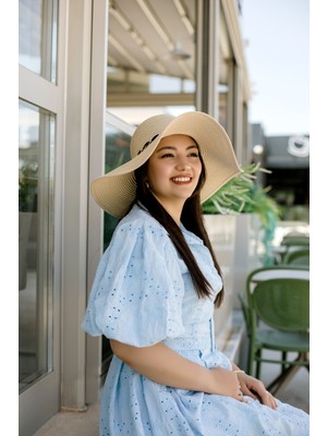 Zincirli Hasır Şapka – Kadın Yazlık & Plaj Şapkası