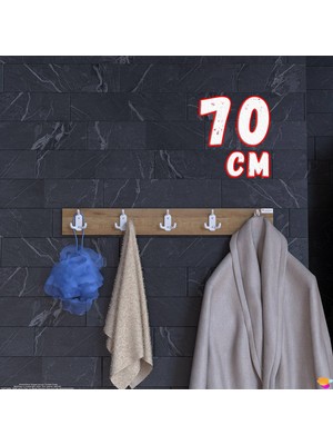 Modilayn Arı Serisi 66,4x9,6 cm 5' Li Set 15 Kancalı Banyo Askısı | Ekstra Düzen ve Yer Tasarrufu