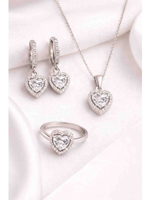 Hid Silver Hidsilver Kmübstm Kalp Motifli Üçlü Bayan Set Modeli