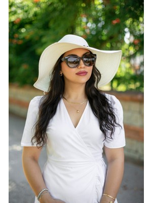 Boncuklu Hasır Şapka – Kadın Yazlık & Plaj Şapkası