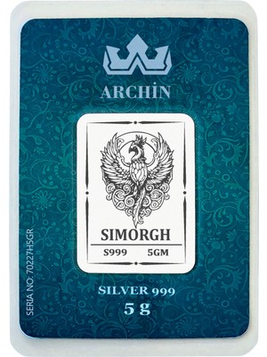Archin 999 Ayar Gümüş ile Tasarlanmış Simurg Temalı Hediyeye Özel 5 Gram Gümüş Külçesi-766