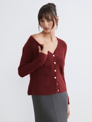 Soulife V Yaka Kadın Triko Hırka