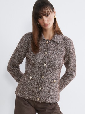 Soulife Polo Yaka Kadın Triko Hırka