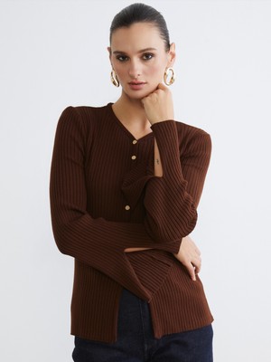 Soulife V Yaka Kadın Triko Hırka