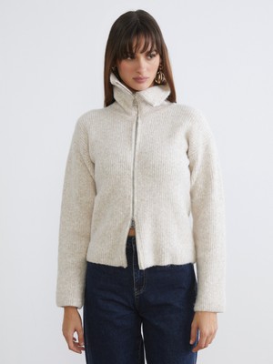 Soulife Dik Yaka Kadın Triko Hırka