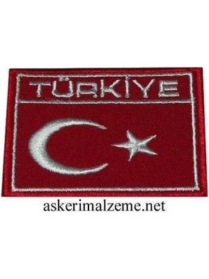 Single Sword Türkiye Yazılı Nakış Türk Bayrağı