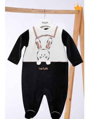 Kadife Kız Erkek Bebek Patikli Tulum 12572