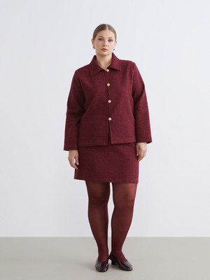 Soulife Büyük Beden Dar Fit Tüvit Mini Etek