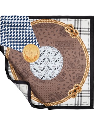 İpekevi Rope Siyah Tivil Ipek Eşarp Model 03