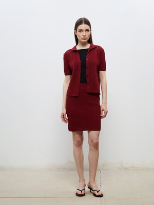 Soulife Beli Lastikli Ajurlu Mini Triko Etek