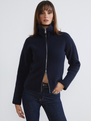 Soulife Dik Yaka Kadın Triko Hırka